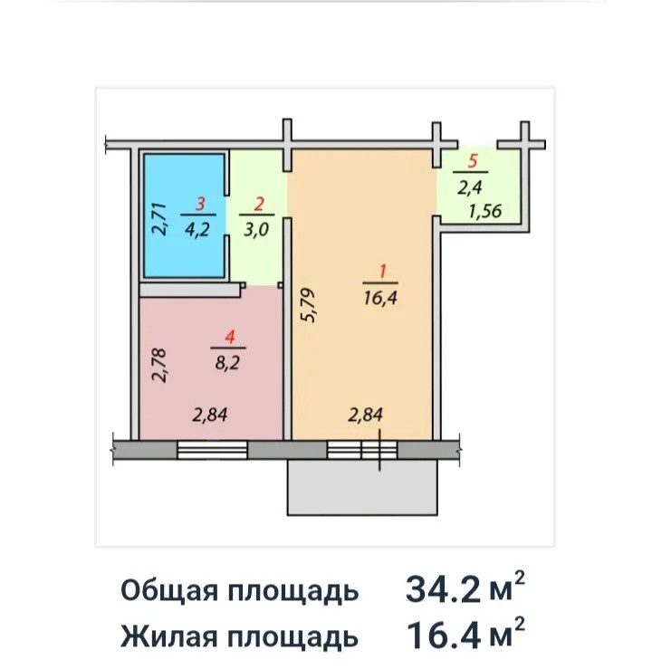 1-комнатная квартира